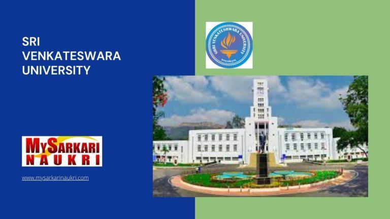 Sri Venkateswara University Recruitment