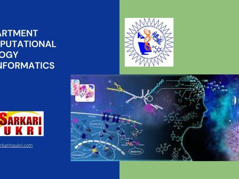 Department Computational Biology Bioinformatics Recruitment