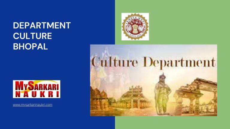 Department Culture Bhopal Recruitment