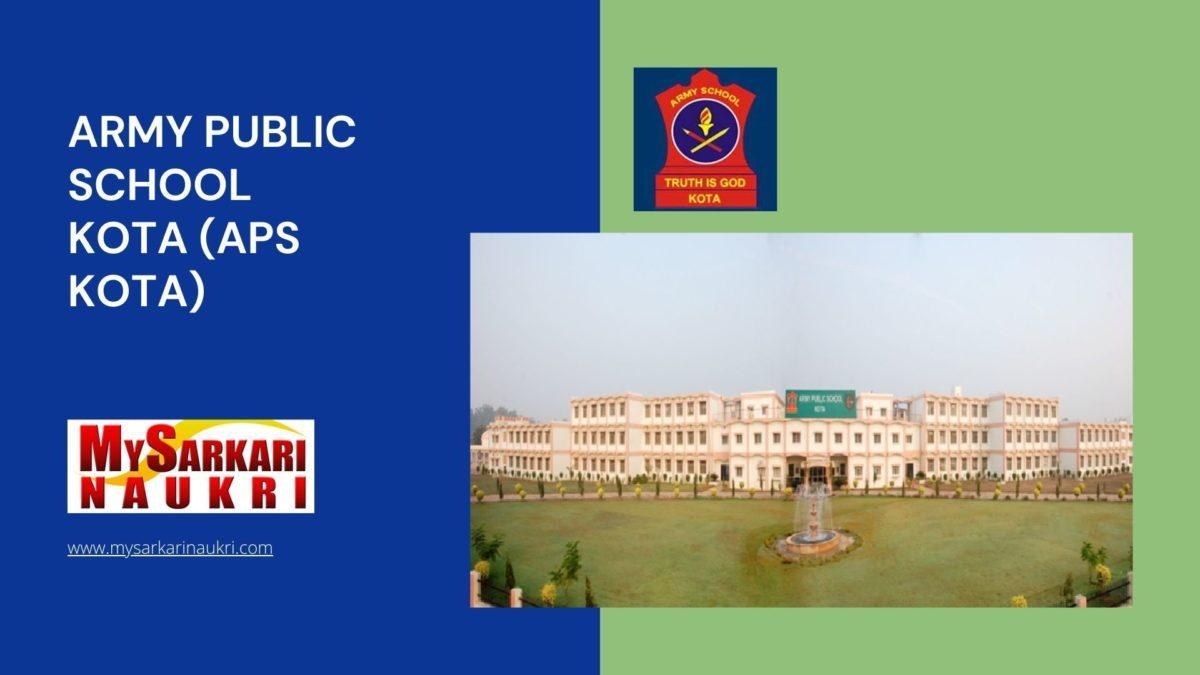 Army Public School Kota (APS Kota) Recruitment