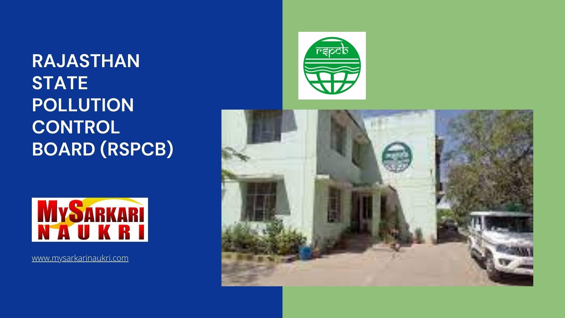 Rajasthan State Pollution Control Board (RSPCB) Recruitment