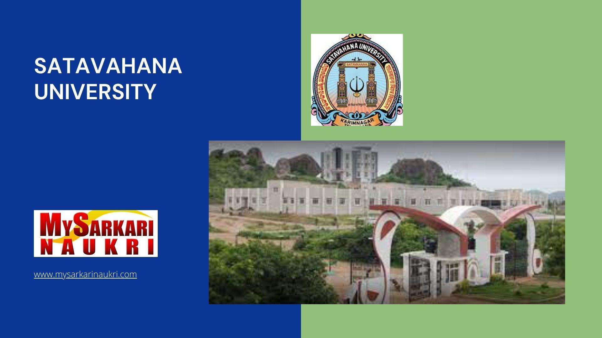Satavahana University Recruitment