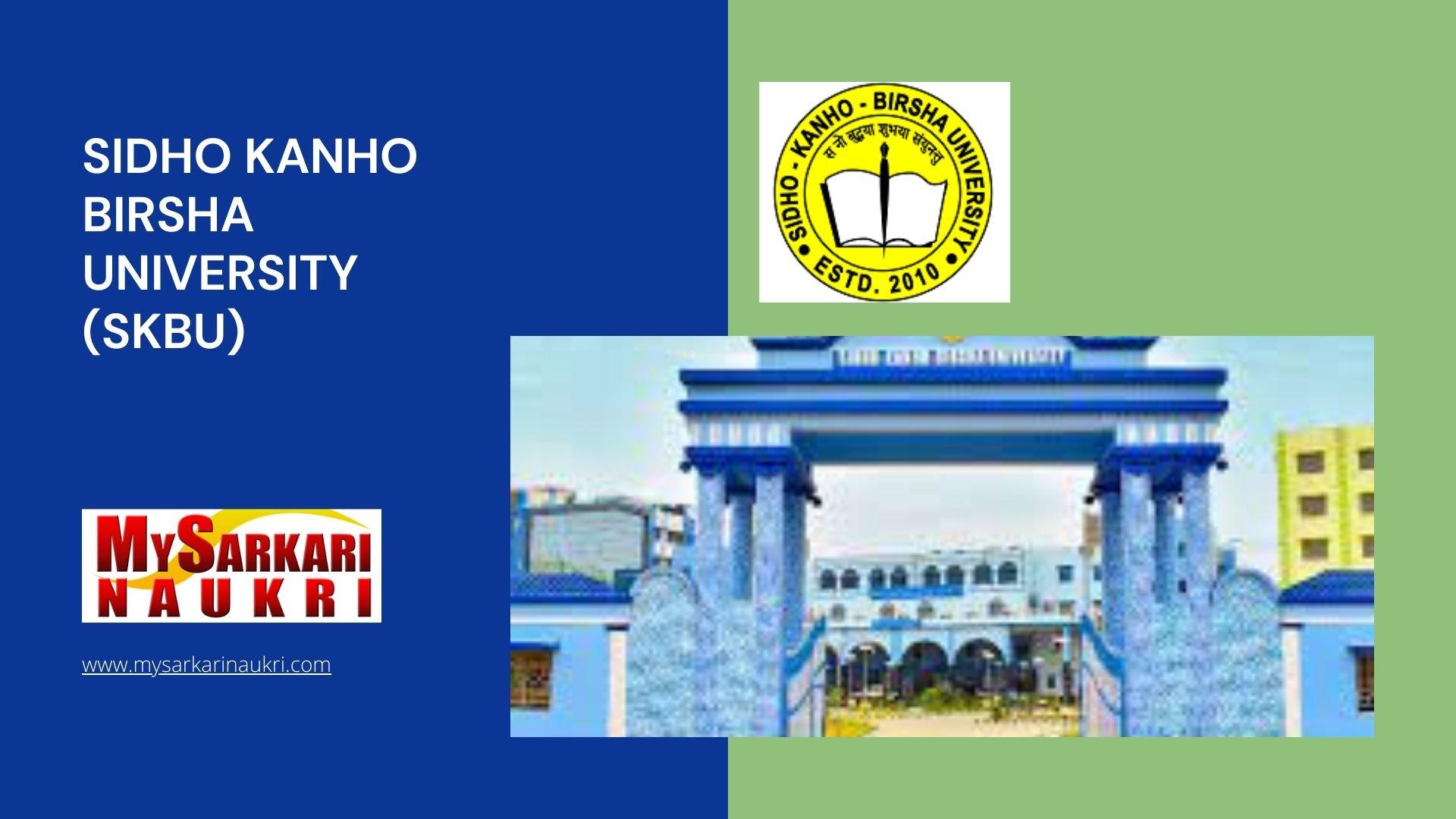 Sidho Kanho Birsha University (SKBU) Recruitment