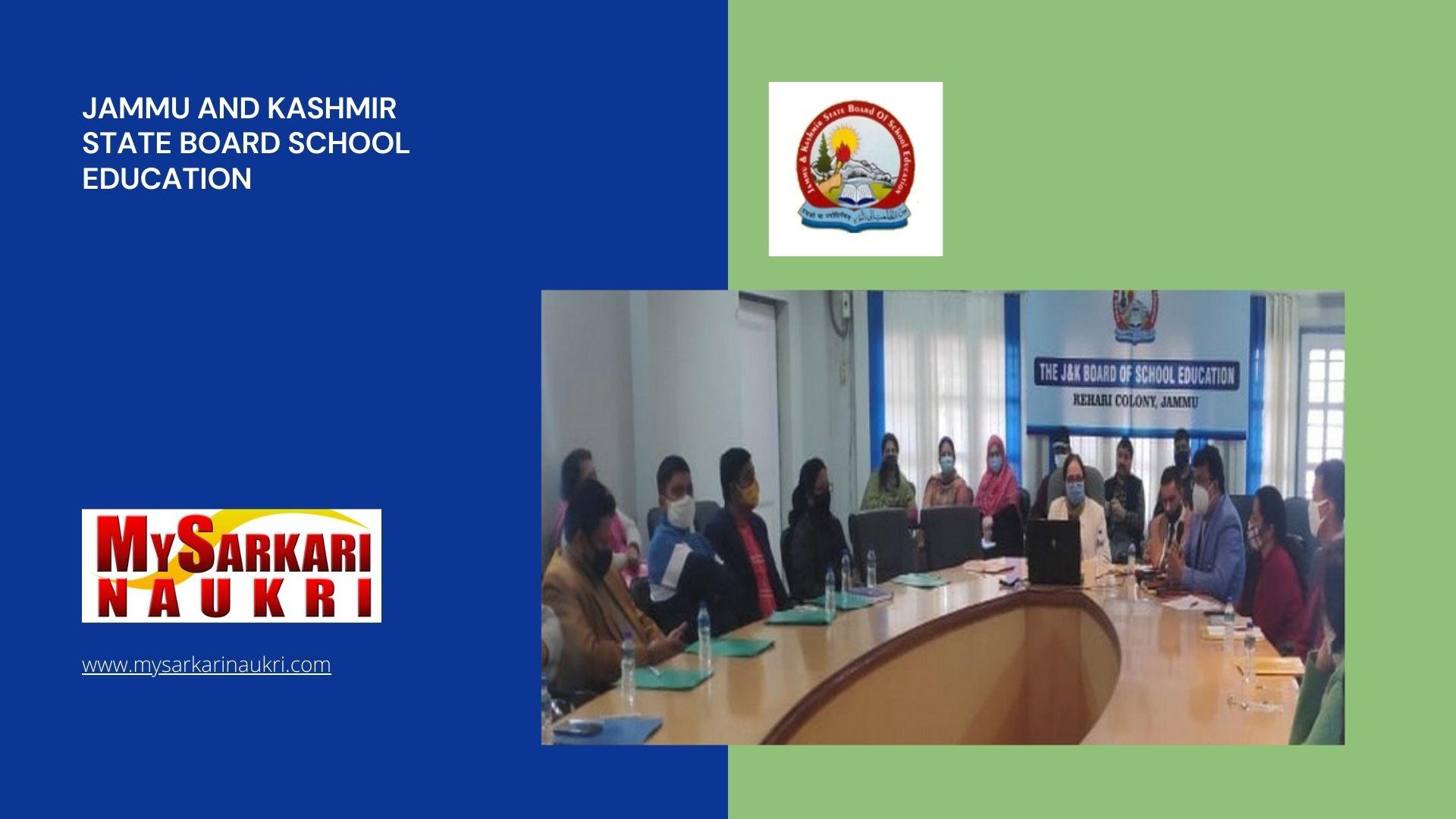 Jammu And Kashmir State Board School Education Recruitment