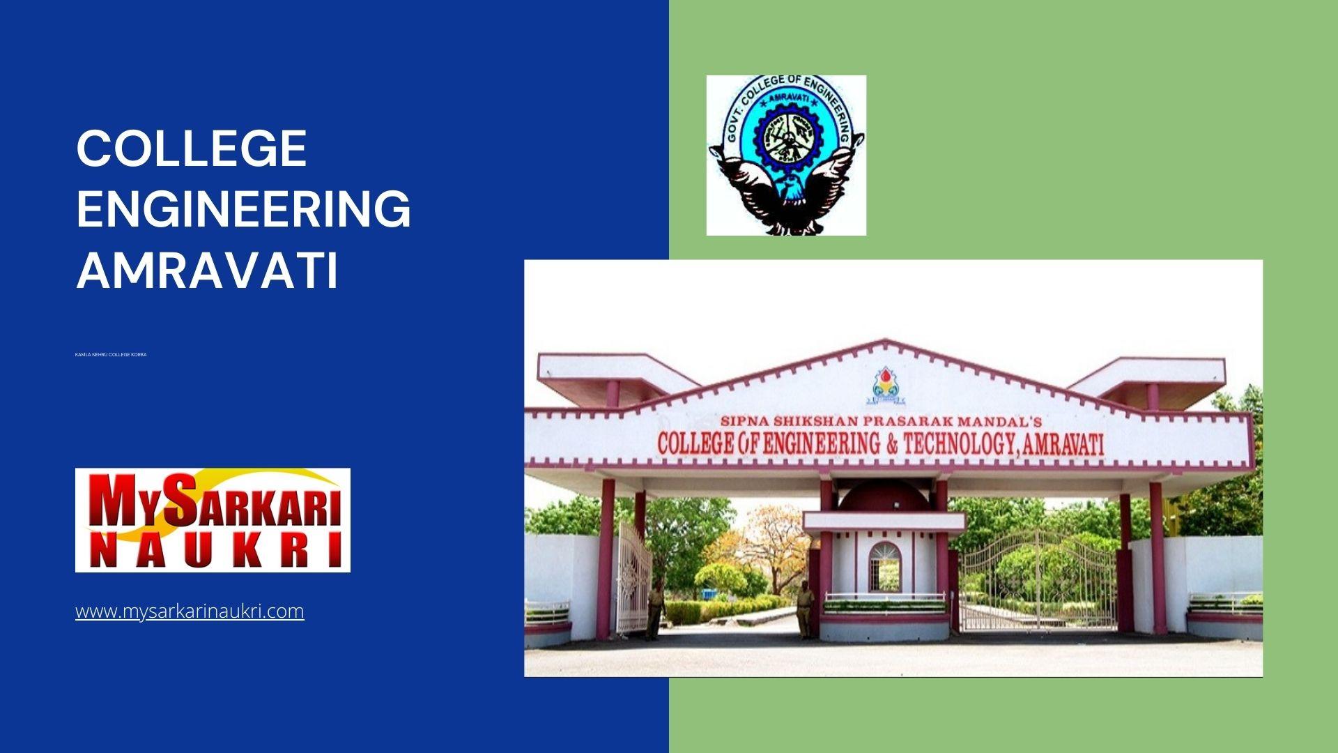 College Engineering Amravati Recruitment