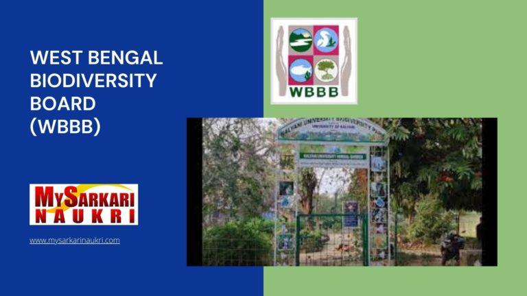 West Bengal Biodiversity Board (WBBB) Recruitment