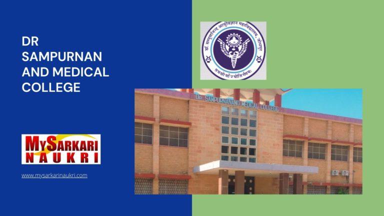 Dr Sampurnanand Medical College Recruitment