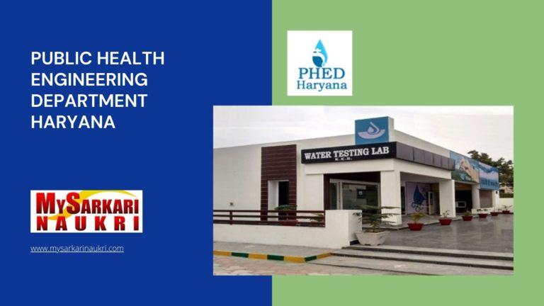Public Health Engineering Department Haryana Recruitment