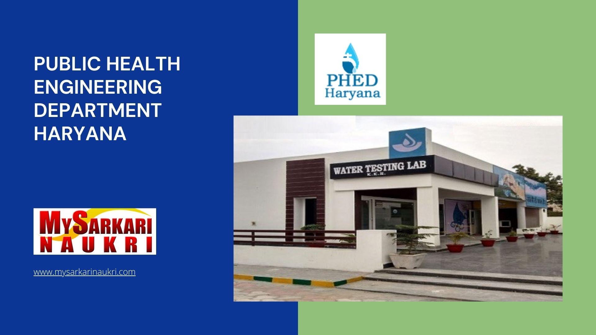 Public Health Engineering Department (PHED) Haryana Recruitment