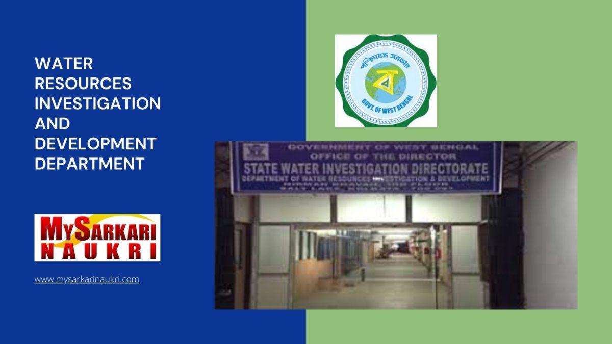 Water Resources Investigation and Development Department Recruitment