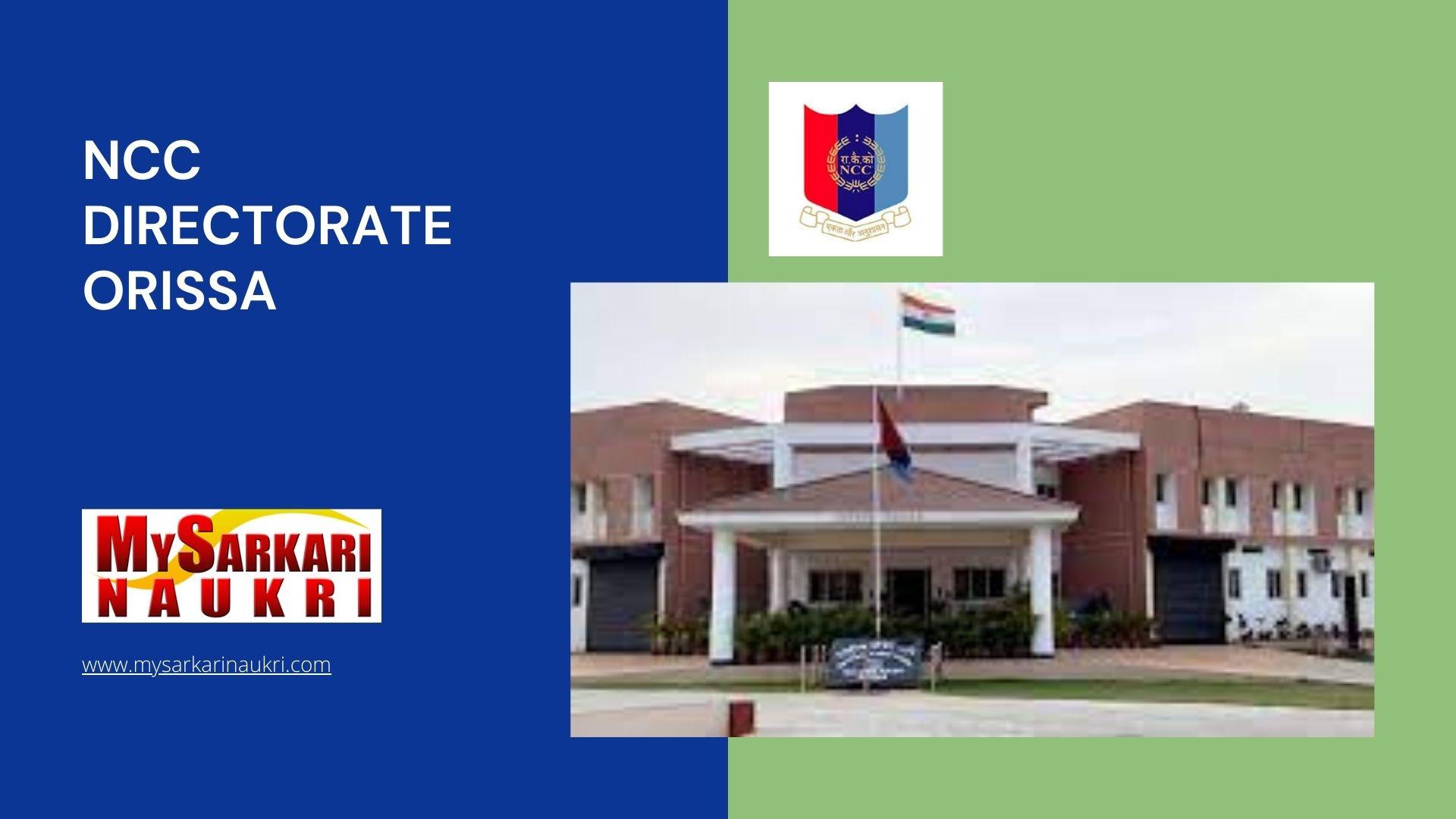 NCC Directorate Orissa Recruitment