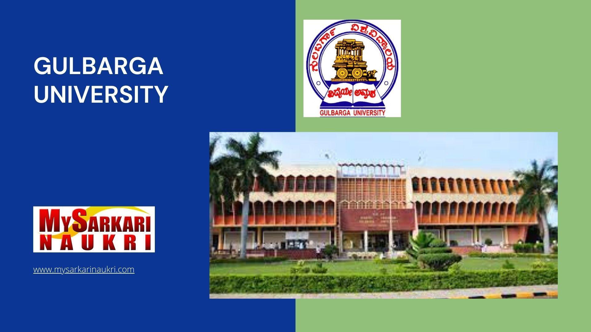 Gulbarga University Recruitment MySarkariNaukri En