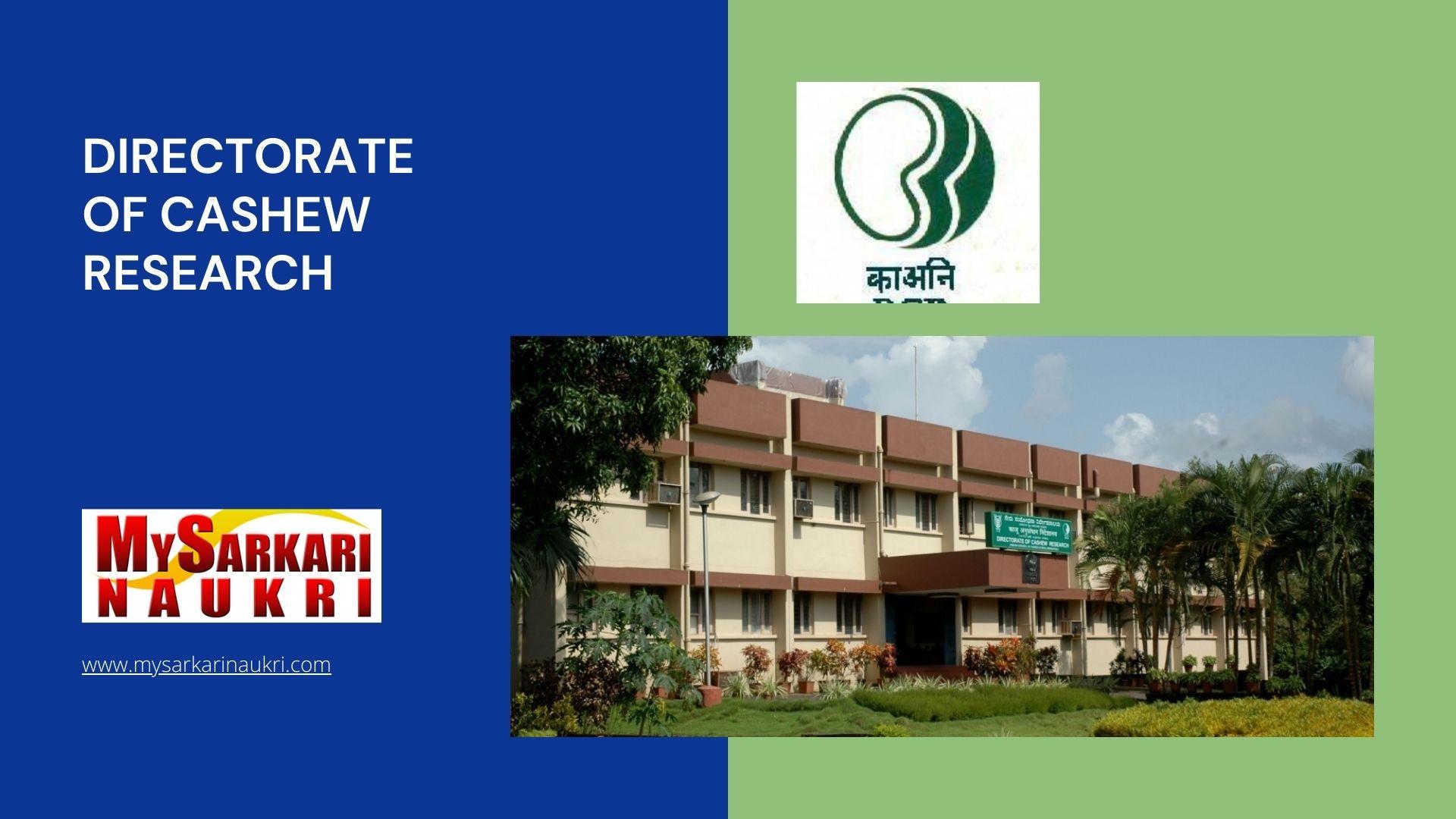 Directorate of Cashew Research Recruitment