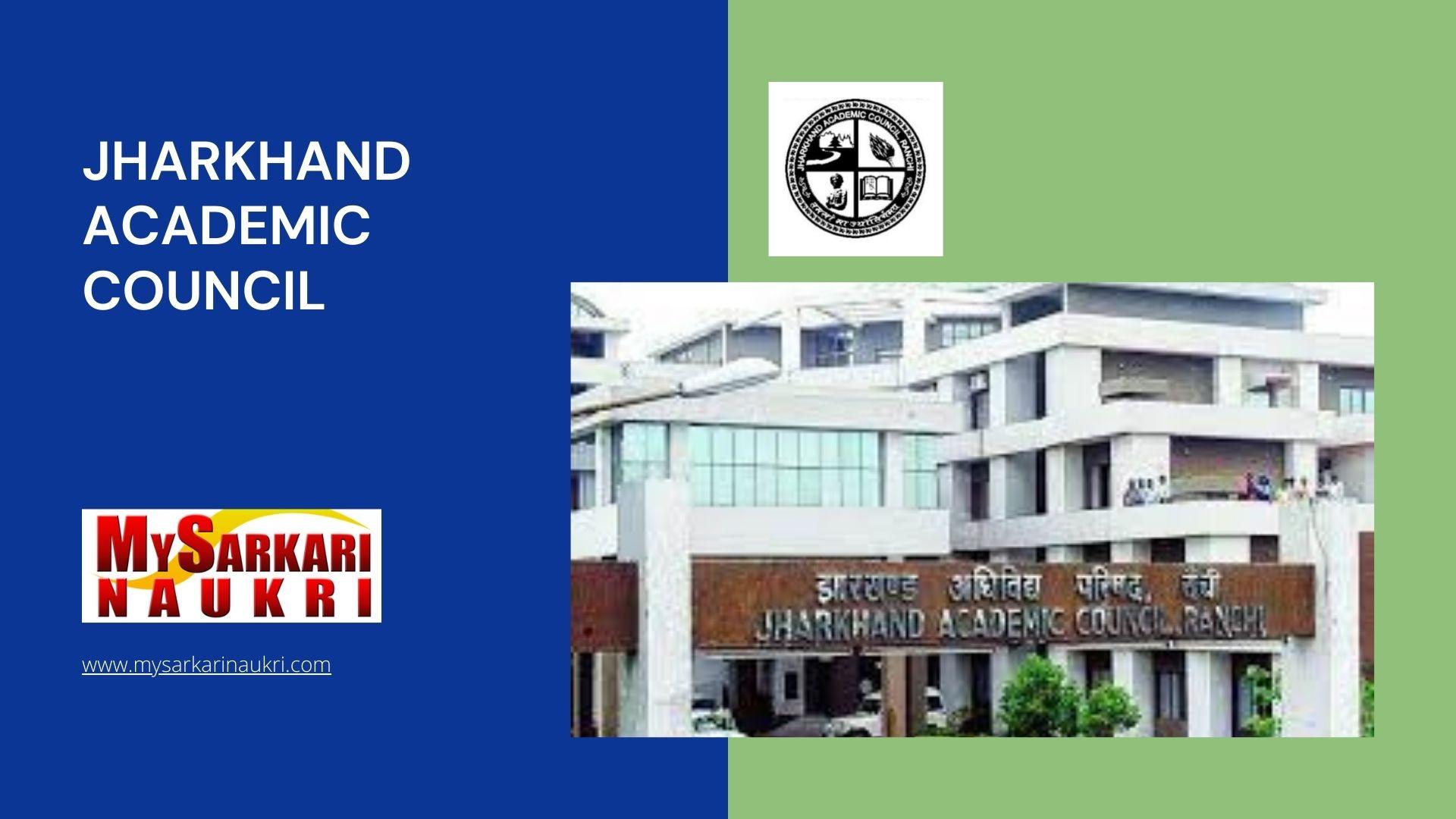 Jharkhand Academic Council Recruitment