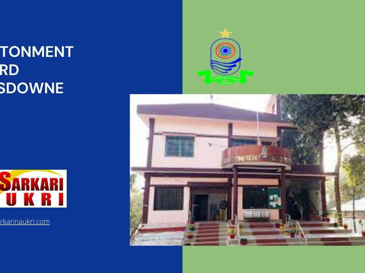 Cantonment Board Lansdowne Recruitment