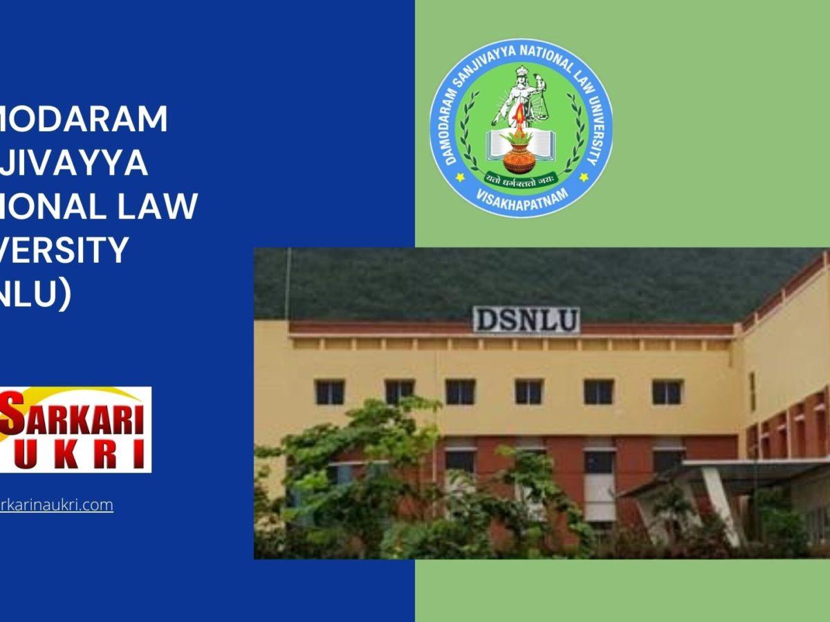 Damodaram Sanjivayya National Law University (DSNLU) Recruitment