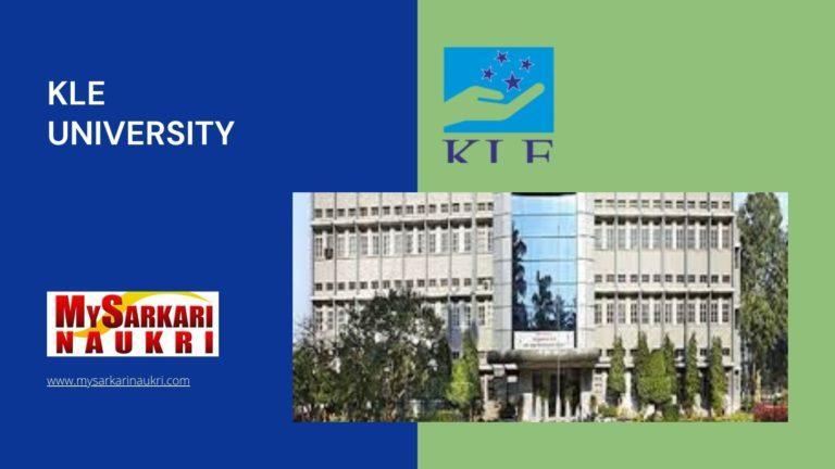 KLE University Recruitment