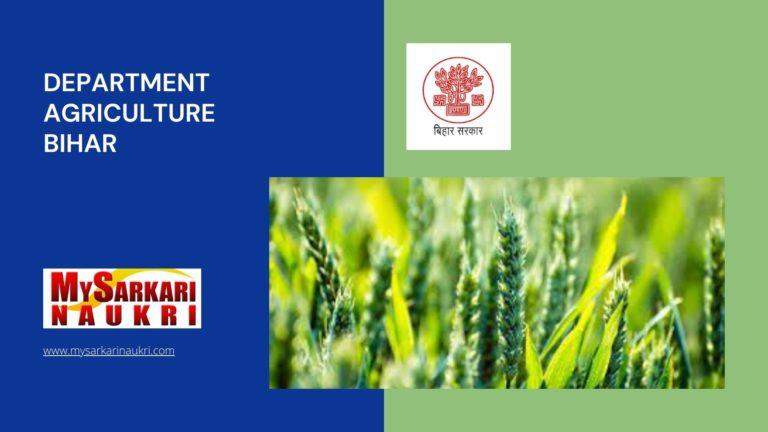 Department Agriculture Bihar Recruitment