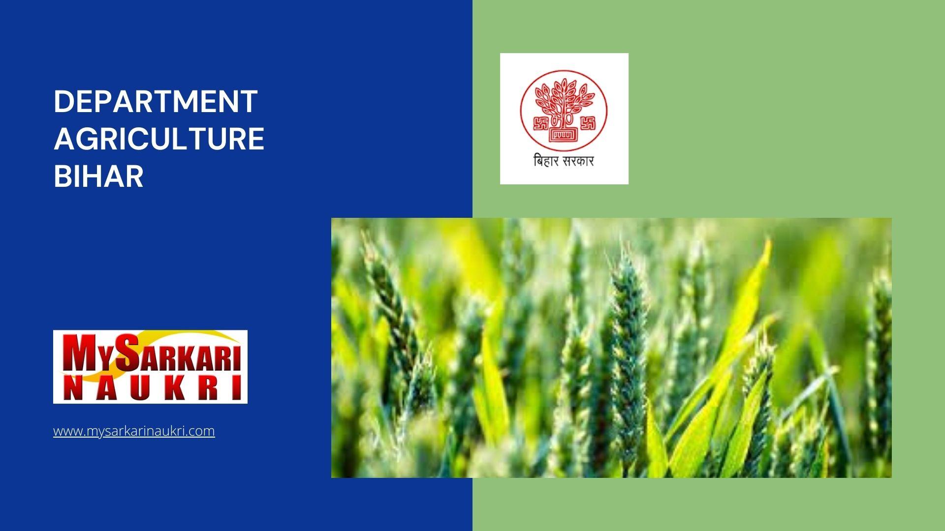 Department Agriculture Bihar Recruitment