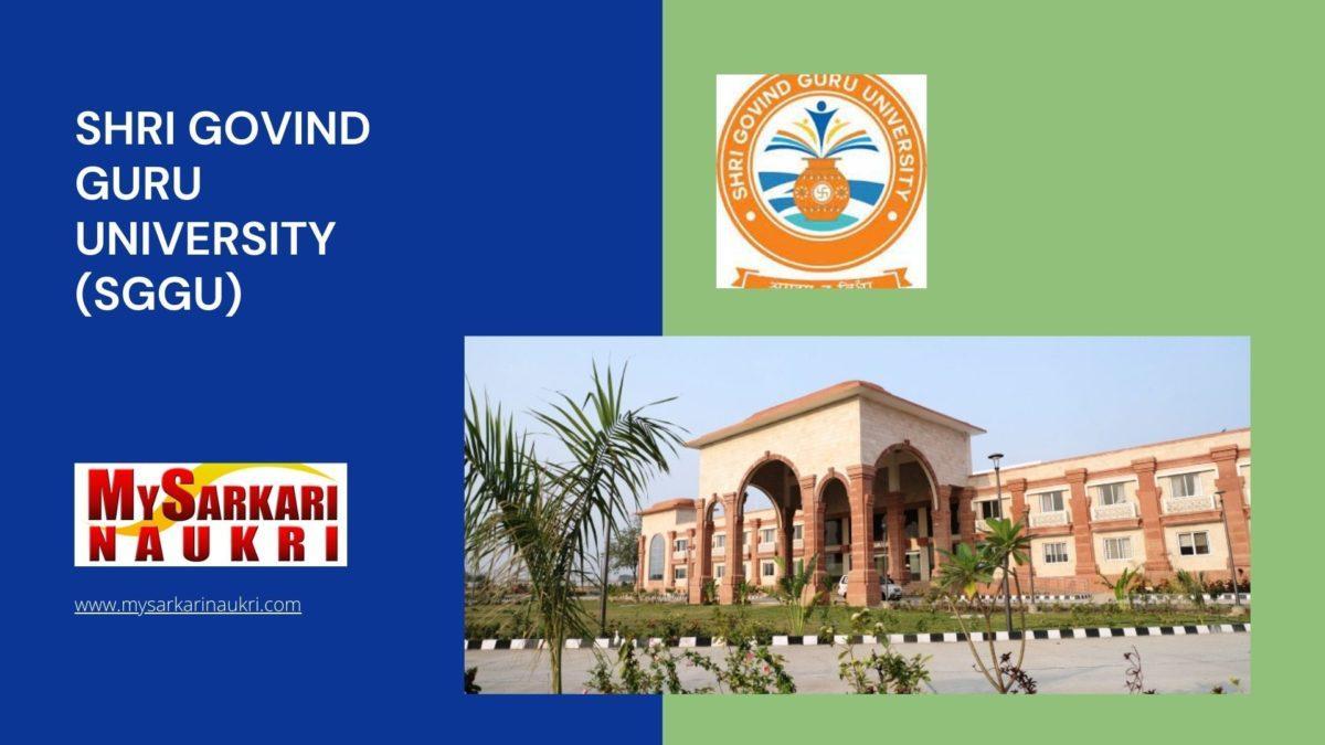 Shri Govind Guru University (SGGU) Recruitment