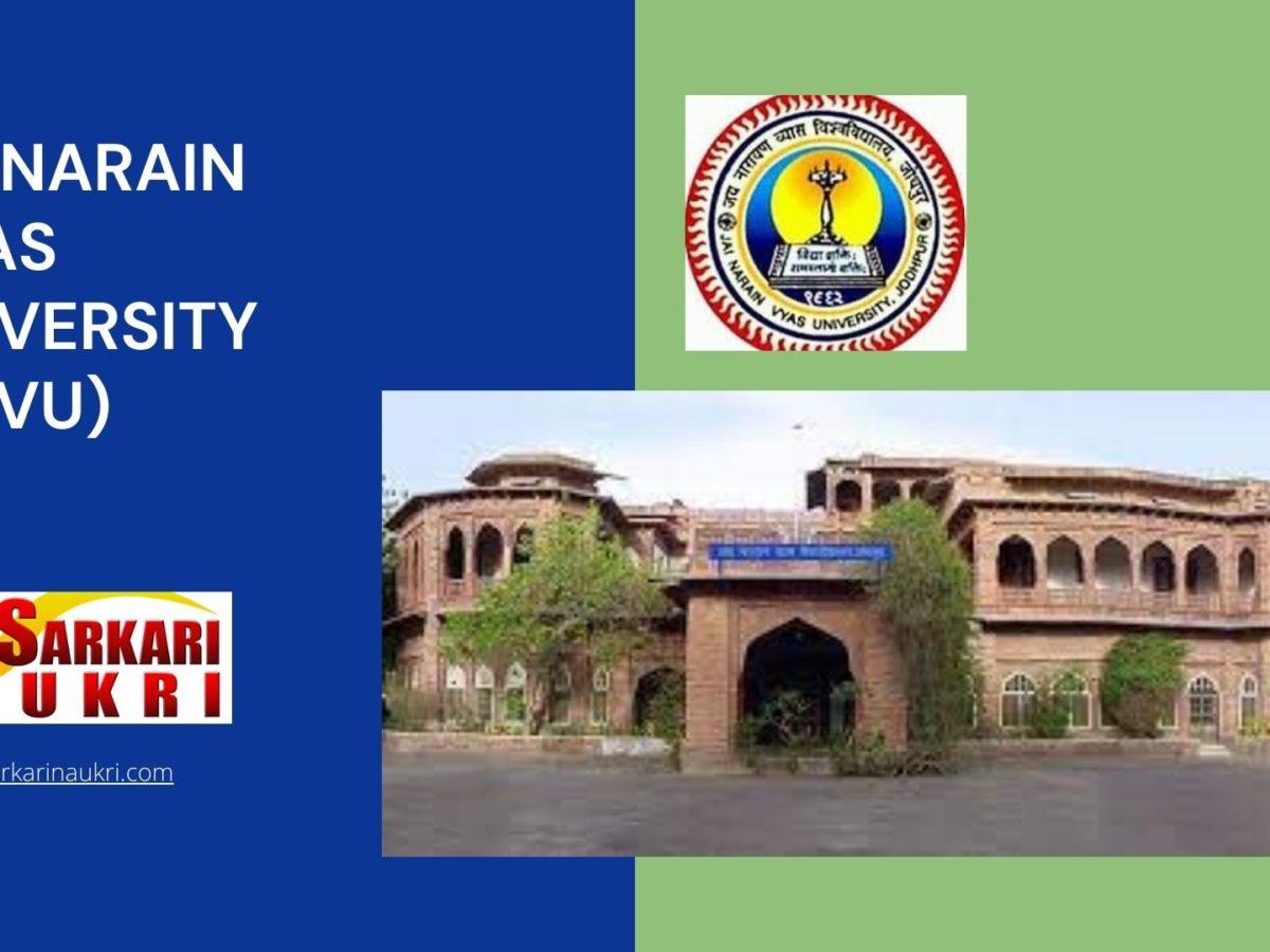 Jai Narain Vyas University (JNVU) Recruitment