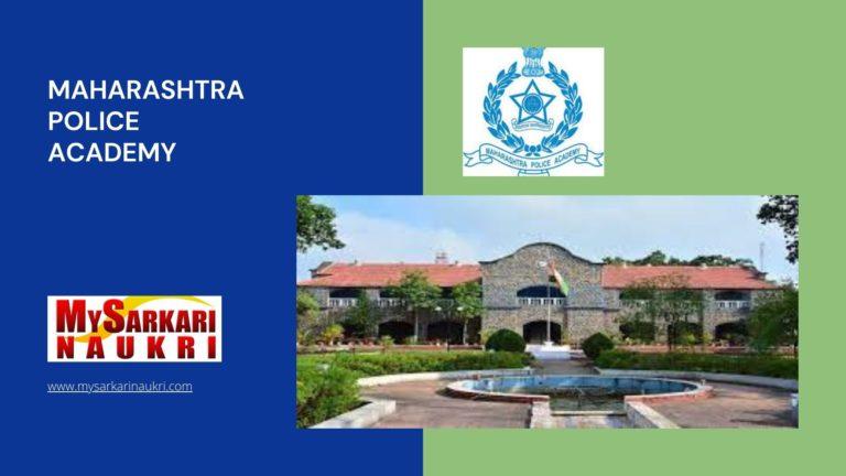 Maharashtra Police Academy Recruitment