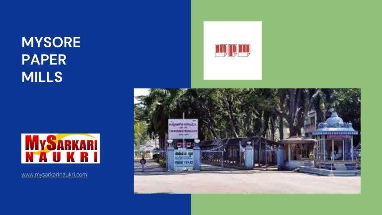 Mysore Paper Mills Recruitment