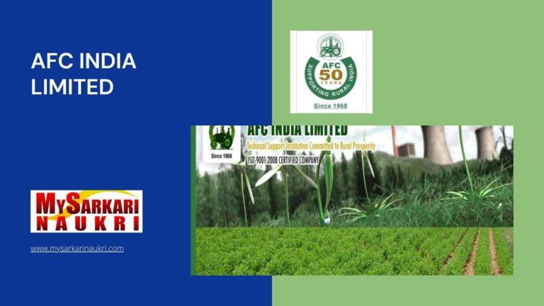 AFC India Limited Recruitment