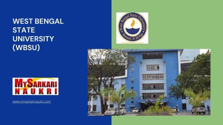 West Bengal State University (WBSU) Recruitment