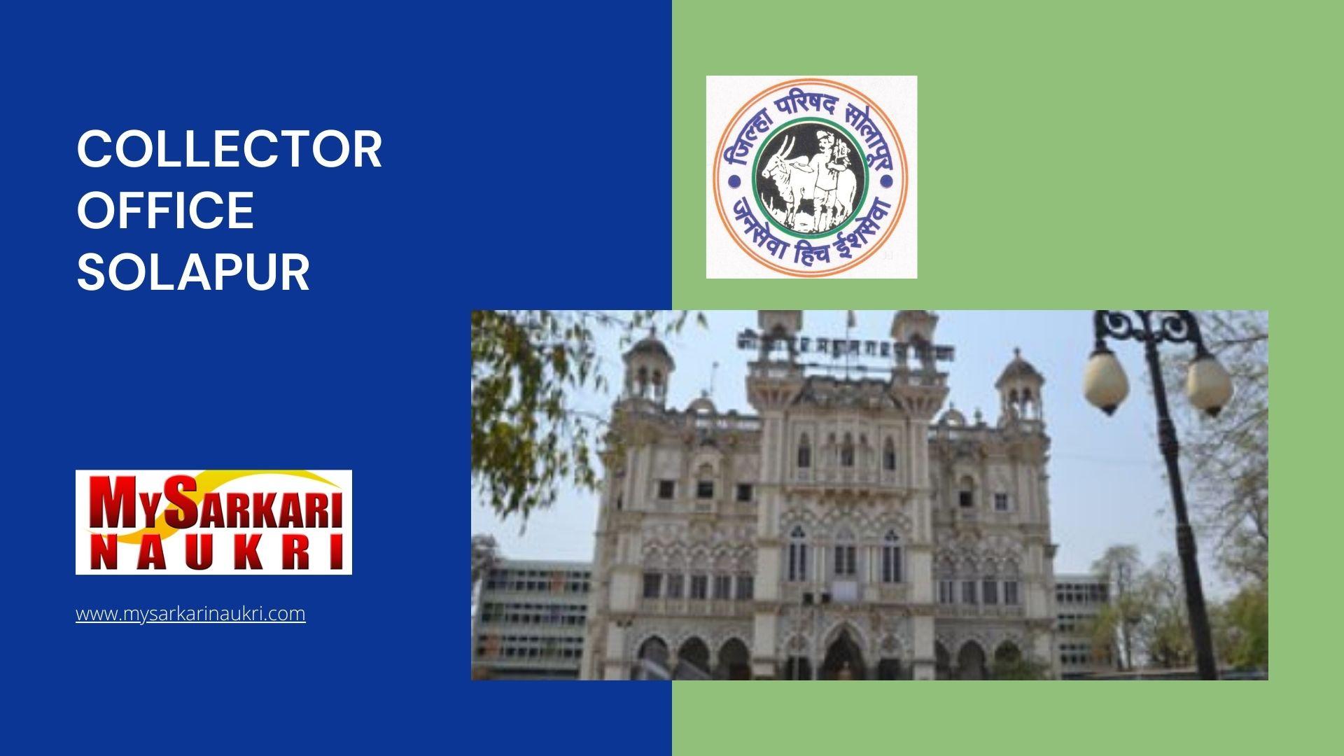 Collector Office Solapur Recruitment MySarkariNaukri En