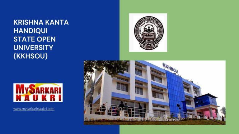 Krishna Kanta Handiqui State Open University (KKHSOU) Recruitment