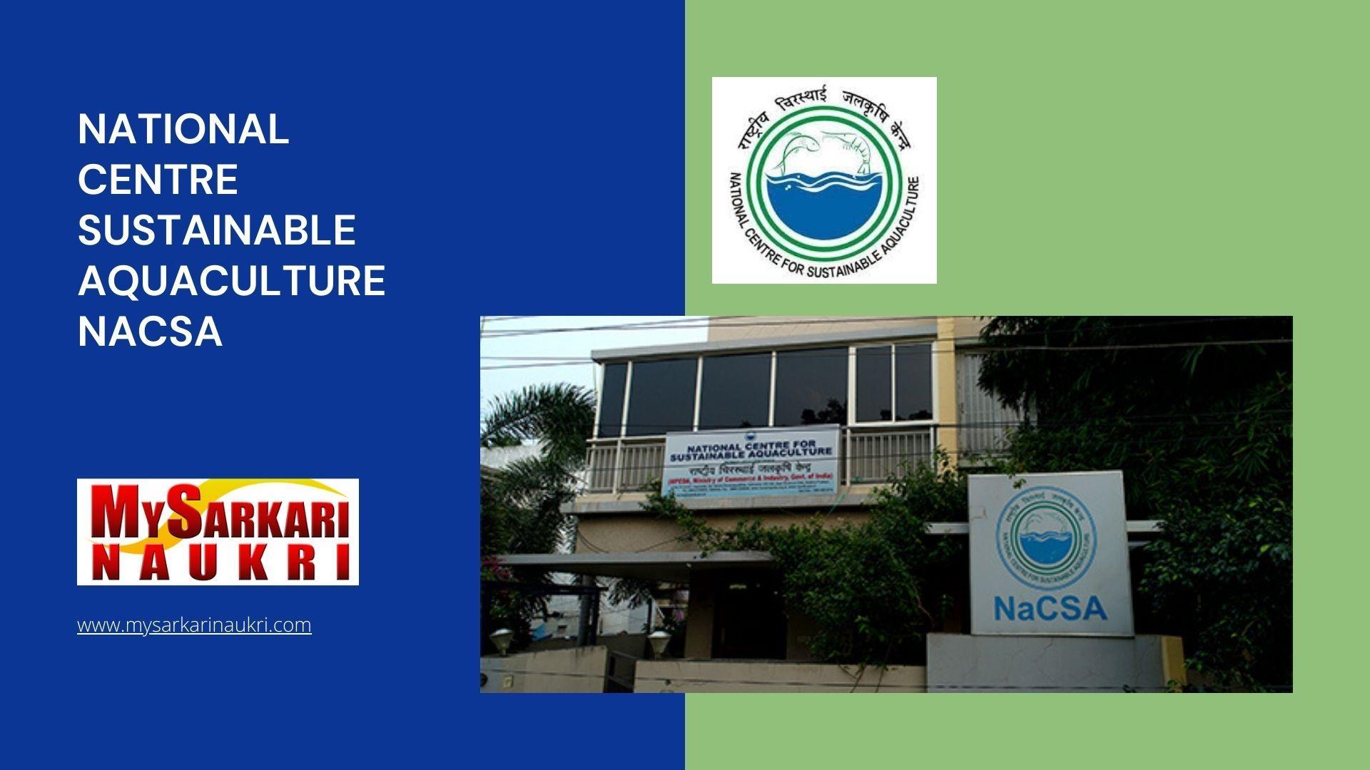 National Centre Sustainable Aquaculture Nacsa Recruitment