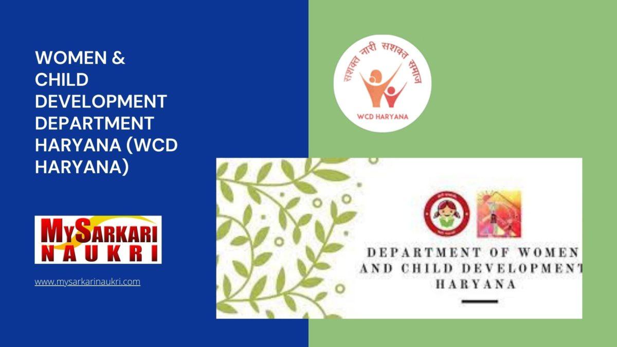 Women & Child Development Department Haryana (WCD Haryana) Recruitment