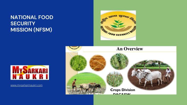National Food Security Mission (NFSM) Recruitment