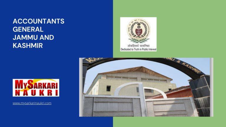 Accountants General Jammu And Kashmir Recruitment