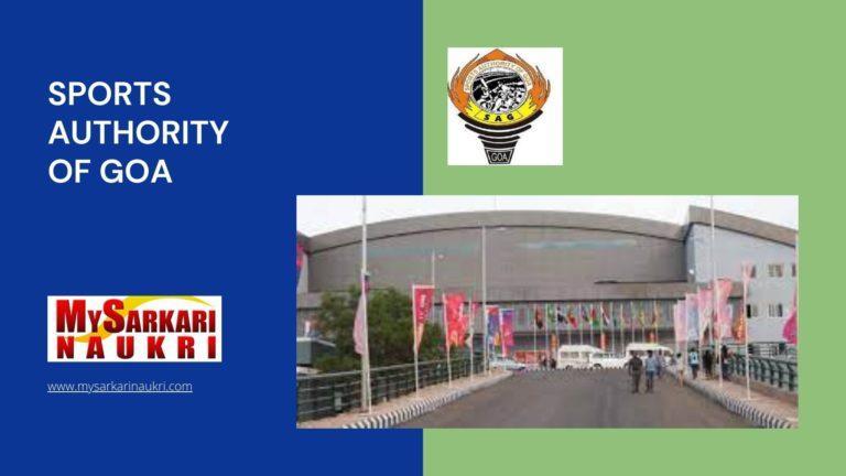 Sports Authority of Goa Recruitment