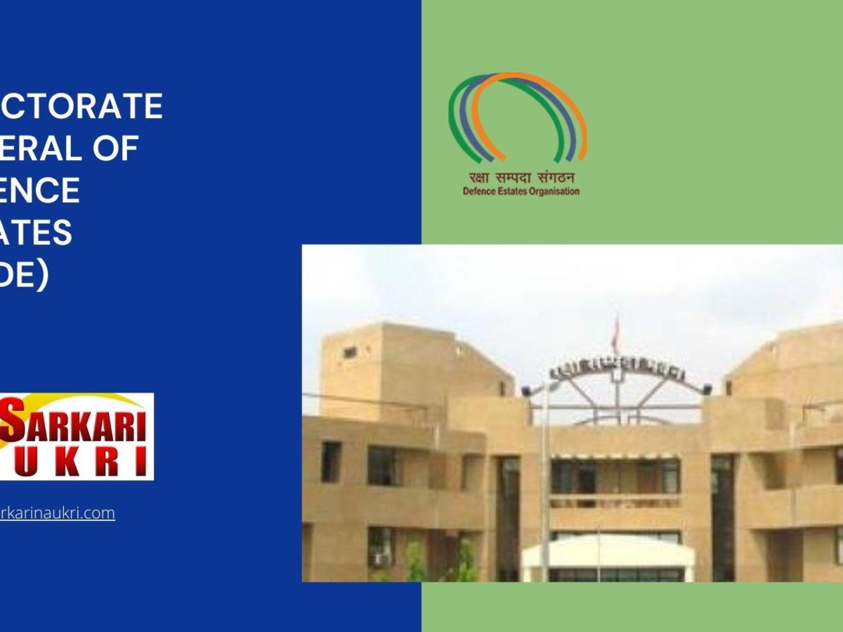 Directorate General of Defence Estates (DGDE) Recruitment