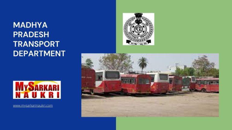 Madhya Pradesh Transport Department Recruitment