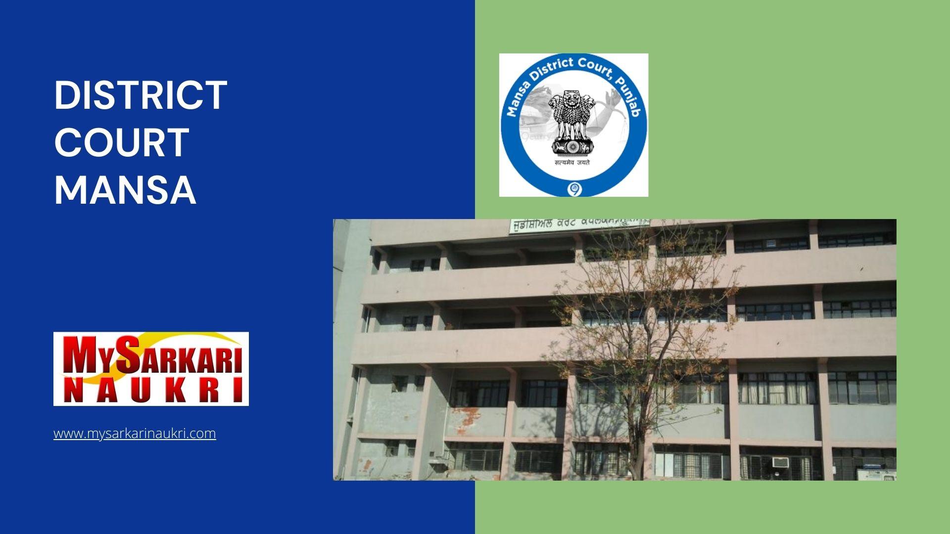 District Court Mansa Recruitment
