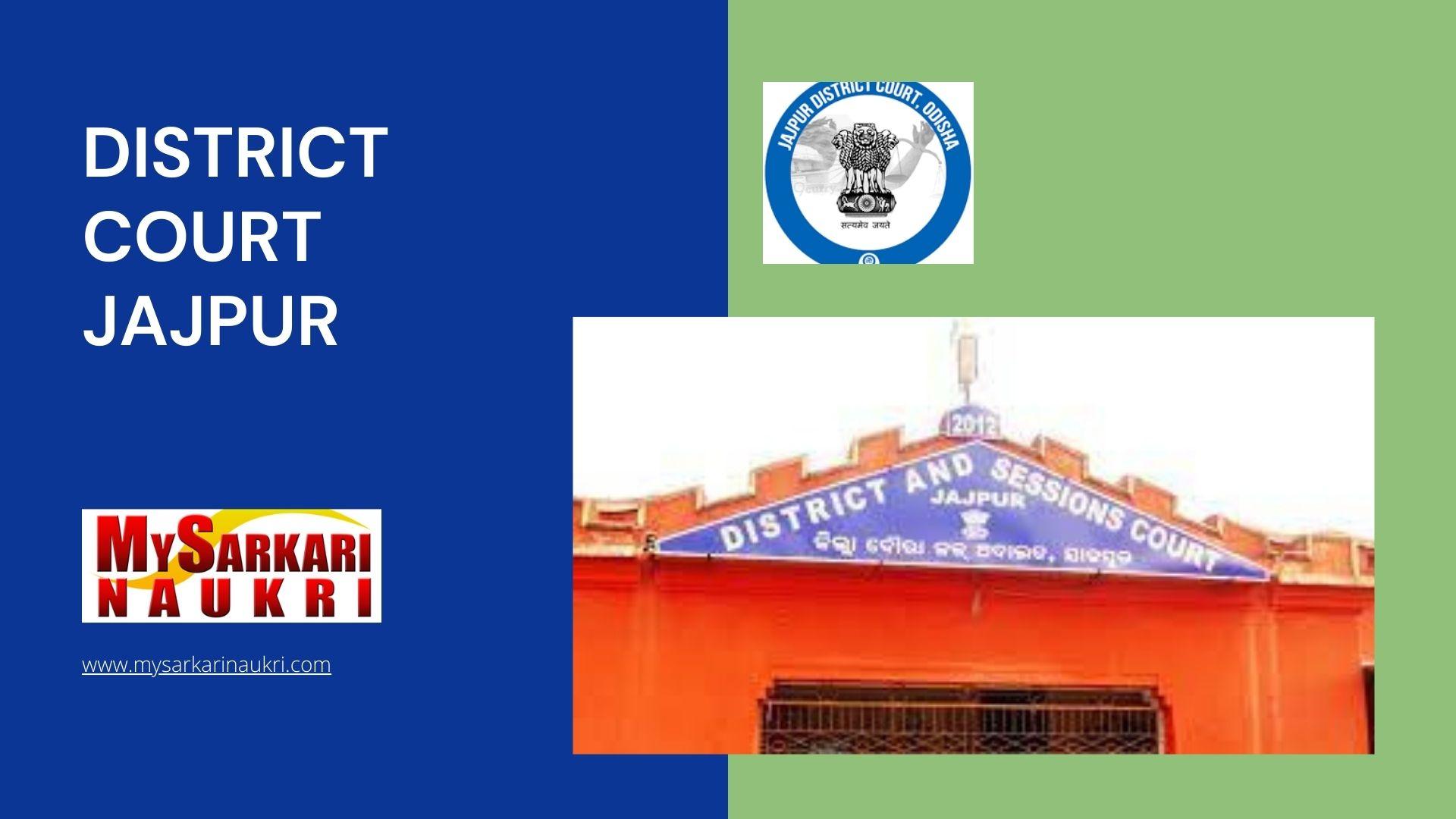 District Court Jajpur Recruitment