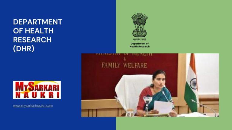 Department of Health Research (DHR) Recruitment