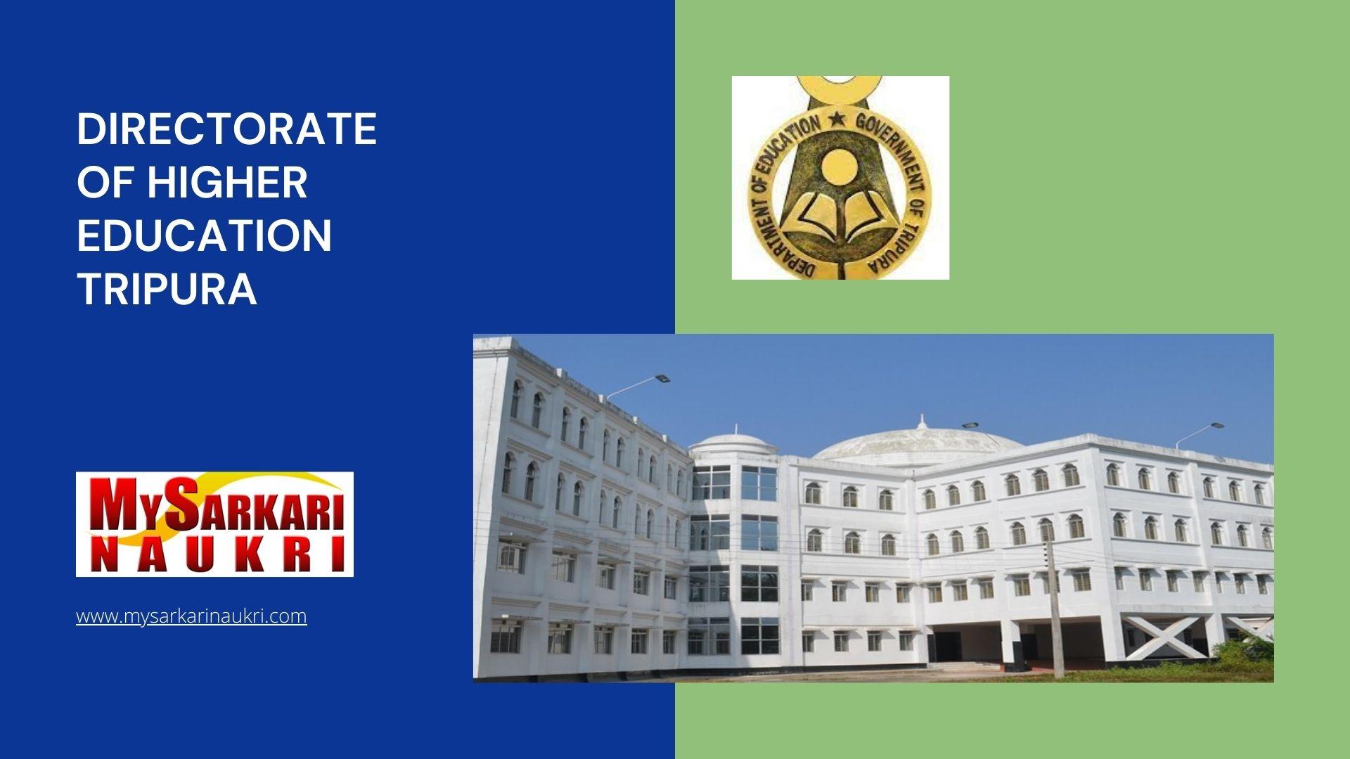 Directorate of Higher Education Tripura Recruitment