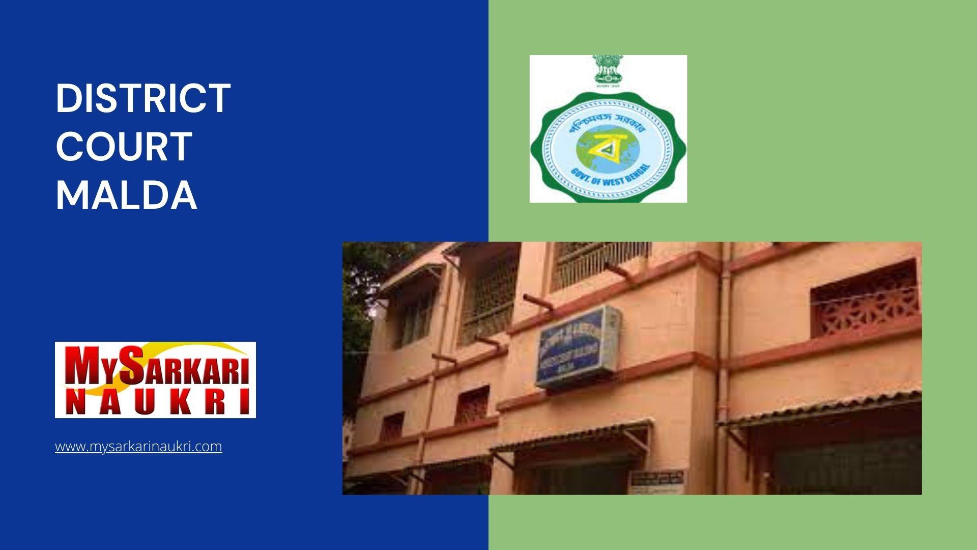 District Court Malda Recruitment