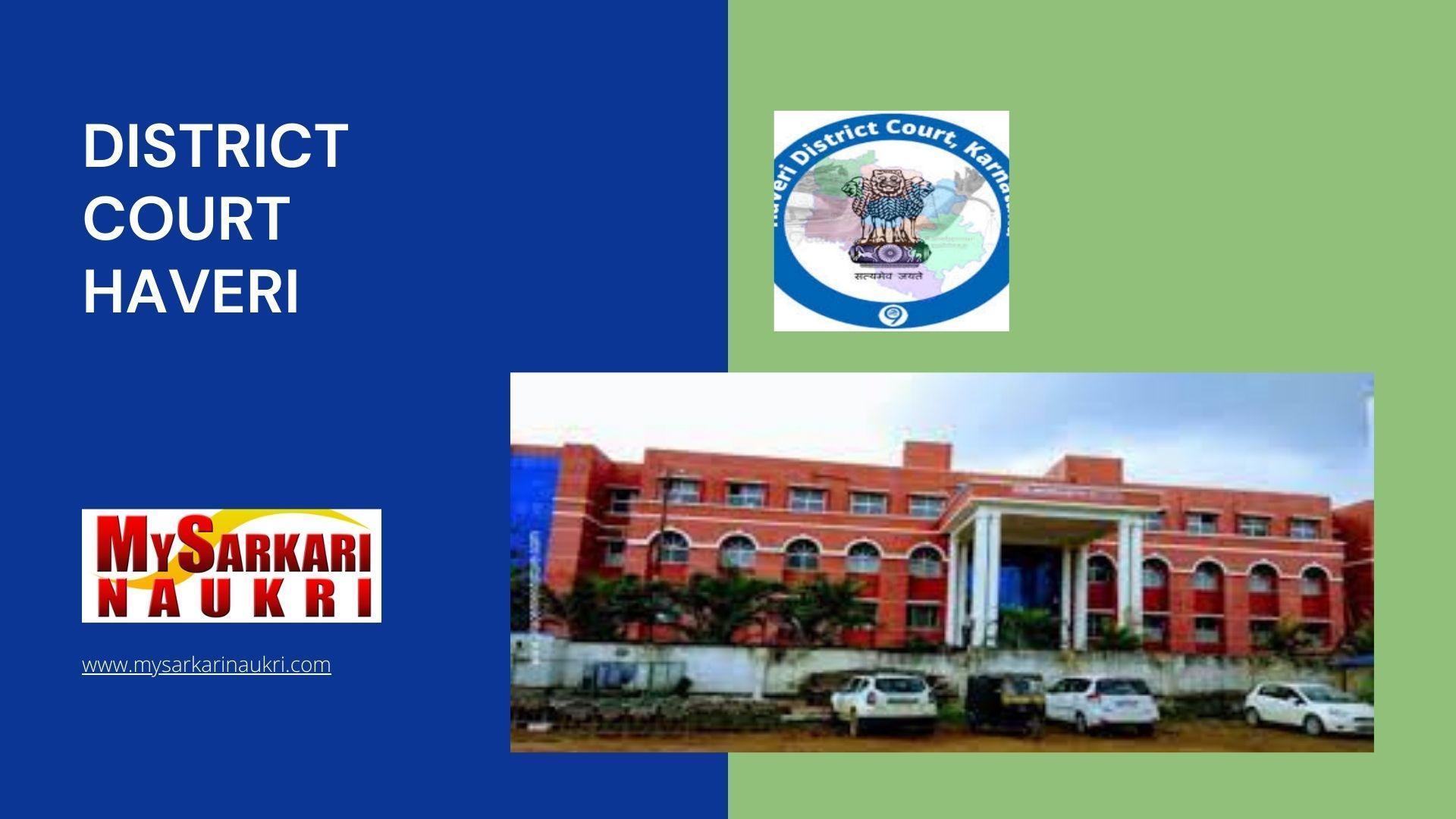 District Court Haveri Recruitment