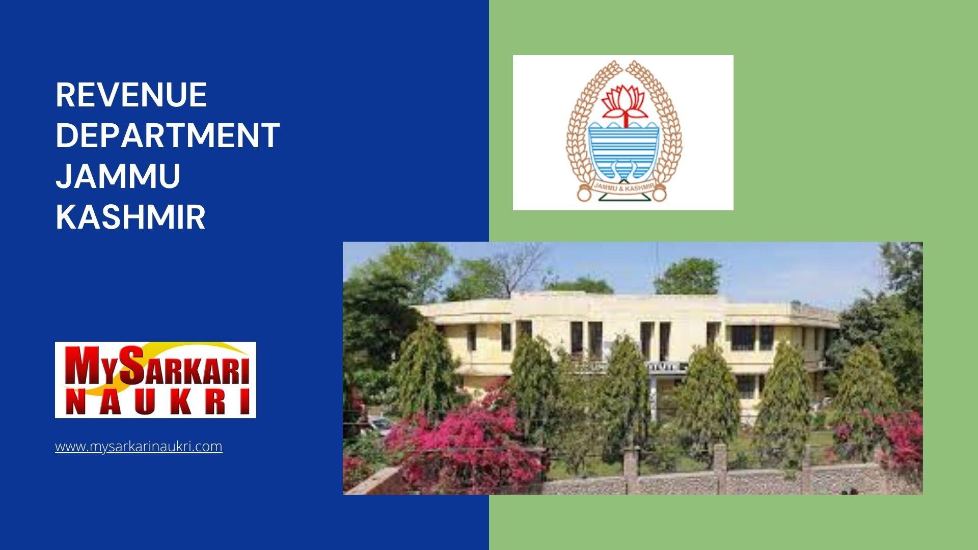 Revenue Department Jammu Kashmir Recruitment