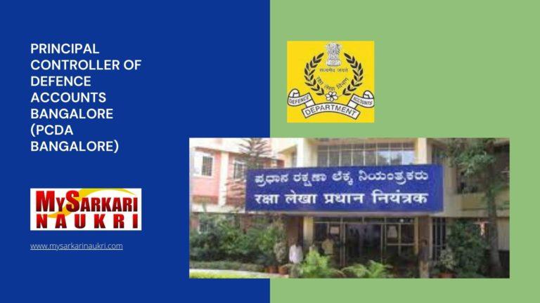Principal Controller of Defence Accounts Bangalore (PCDA Bangalore) Recruitment