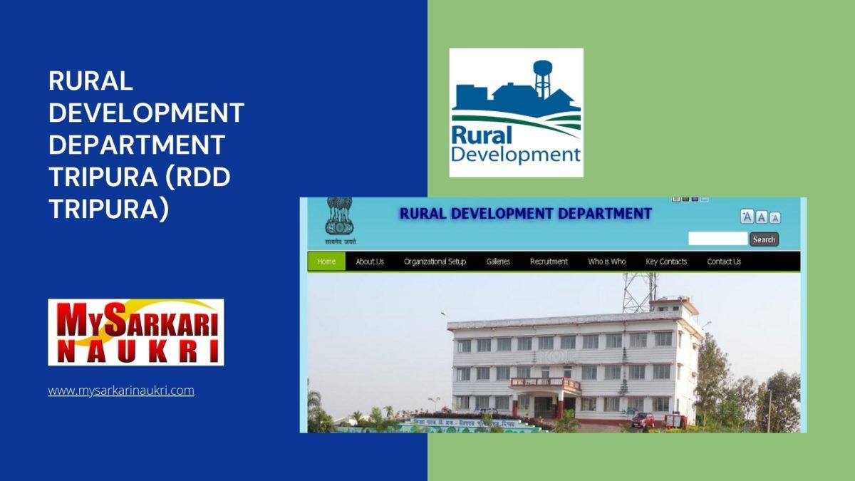 Rural Development Department Tripura (RDD Tripura) Recruitment