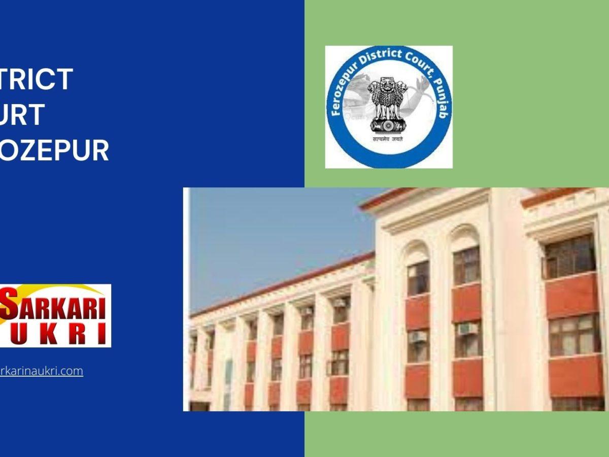 District Court Ferozepur Recruitment