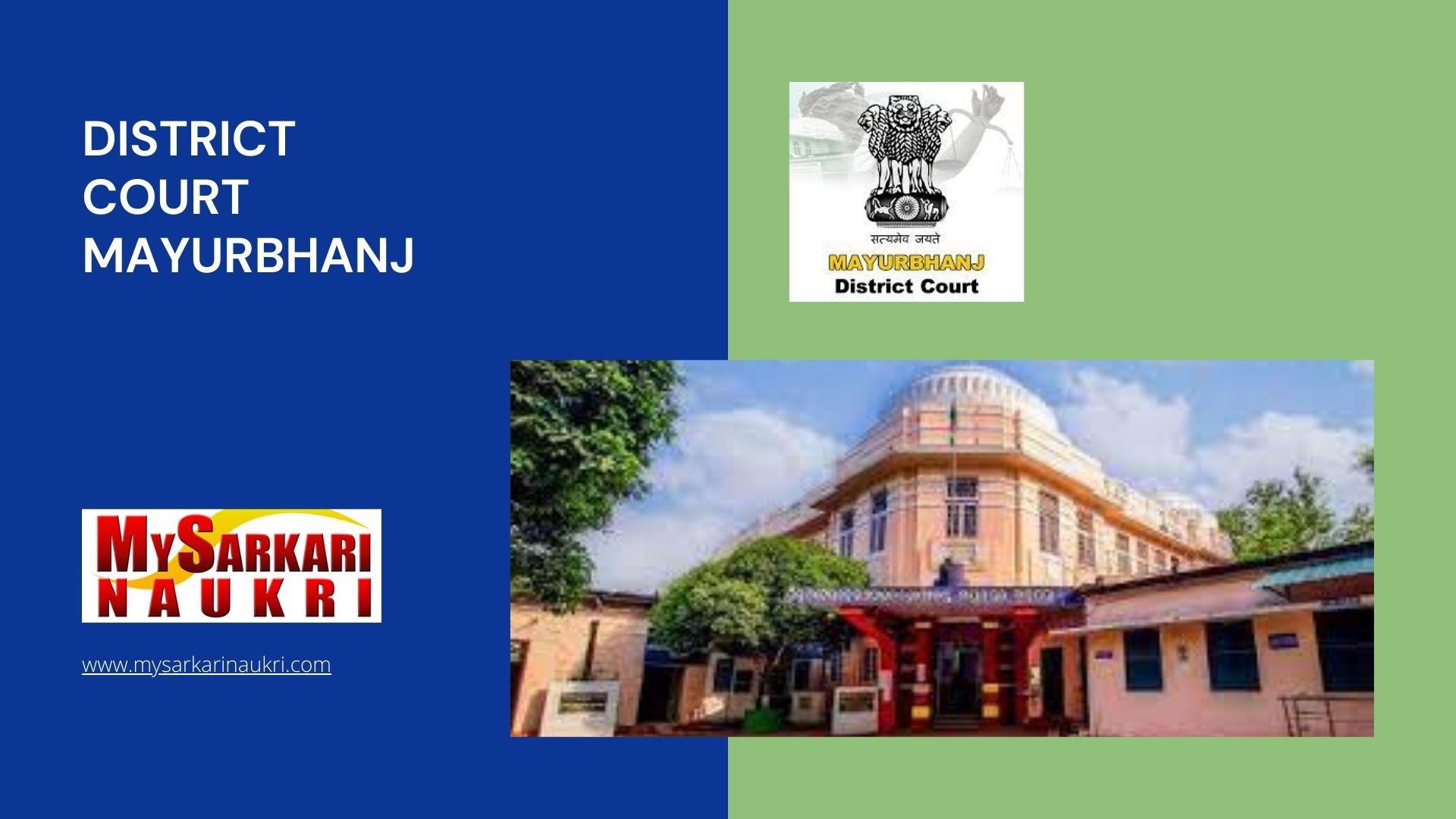 District Court Mayurbhanj Recruitment