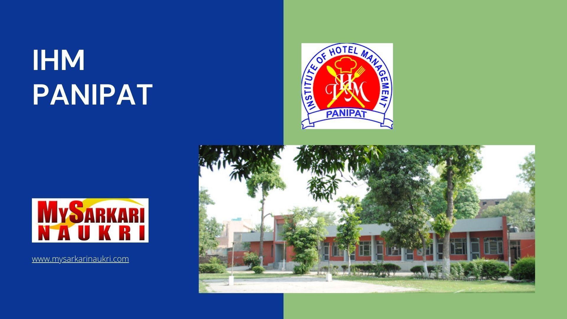 IHM Panipat Recruitment